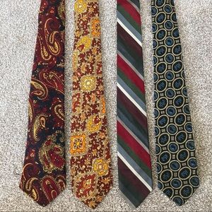 30% off - Lot of 4 Vintage Skinny Ties Wool